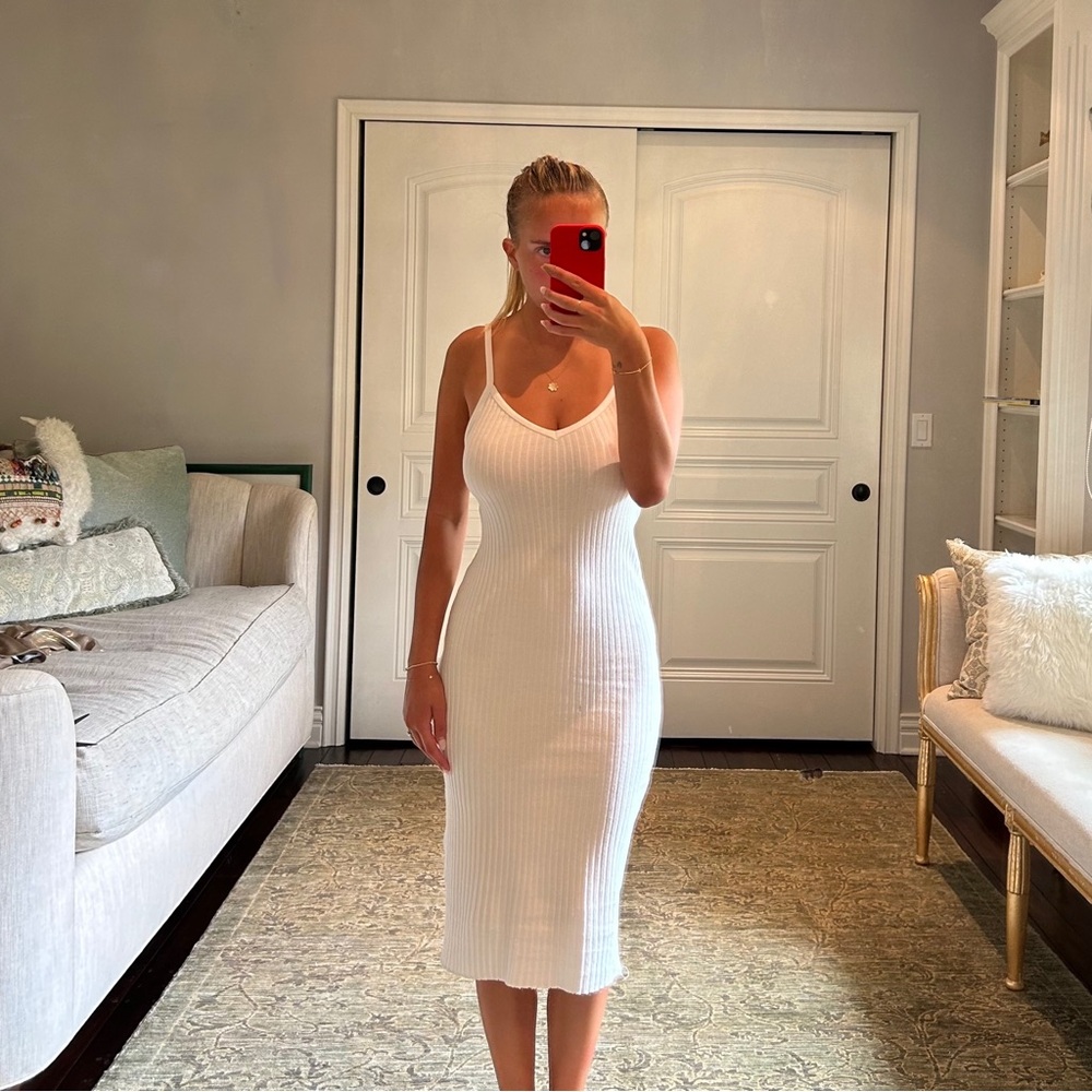 Zara White Midi Dress